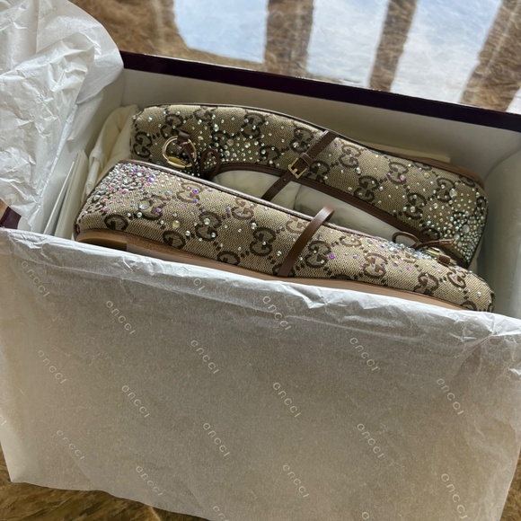 Authentic Gucci GG Crystal Ballet Flats - Picture 5 of 5